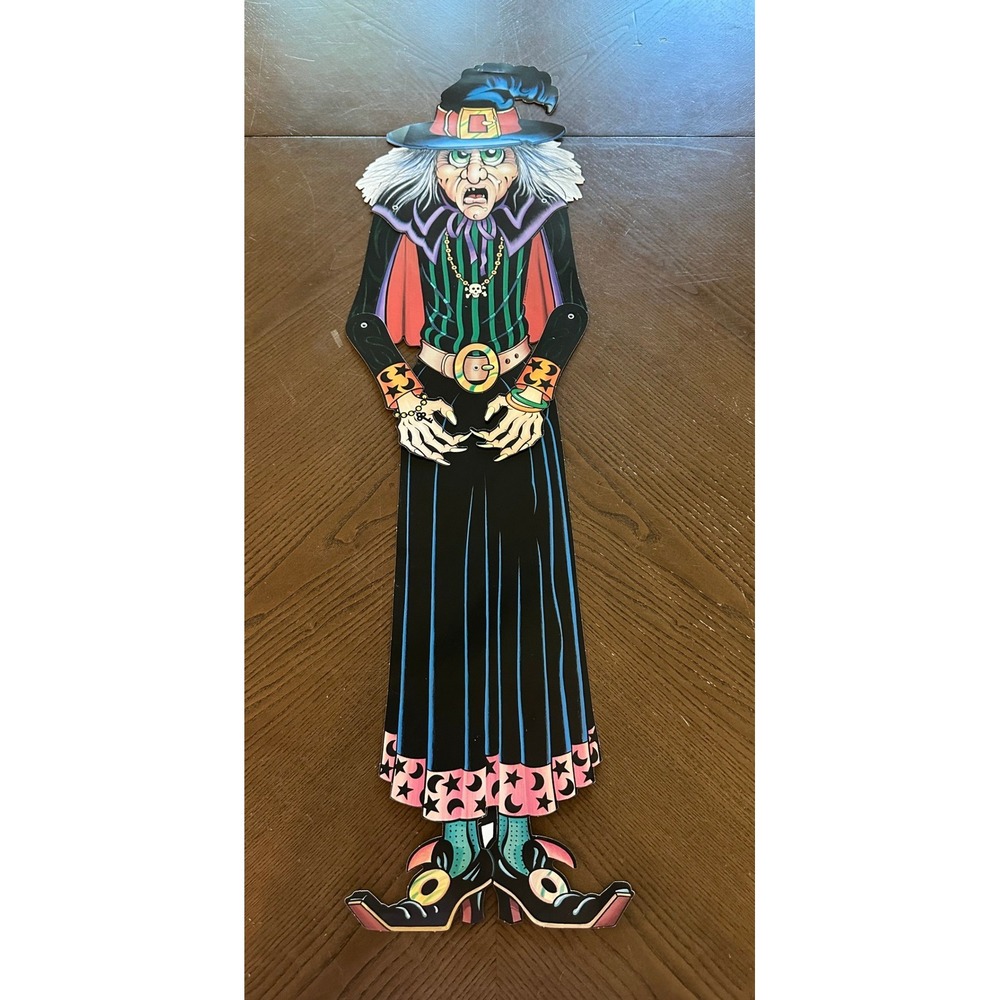 Vtg 1988 Beistle Co Jointed Witch Halloween Cutout Decoration 40'' Large